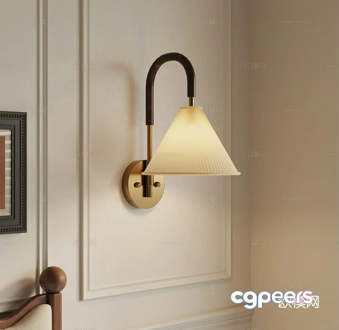 French wall lamp 3d model