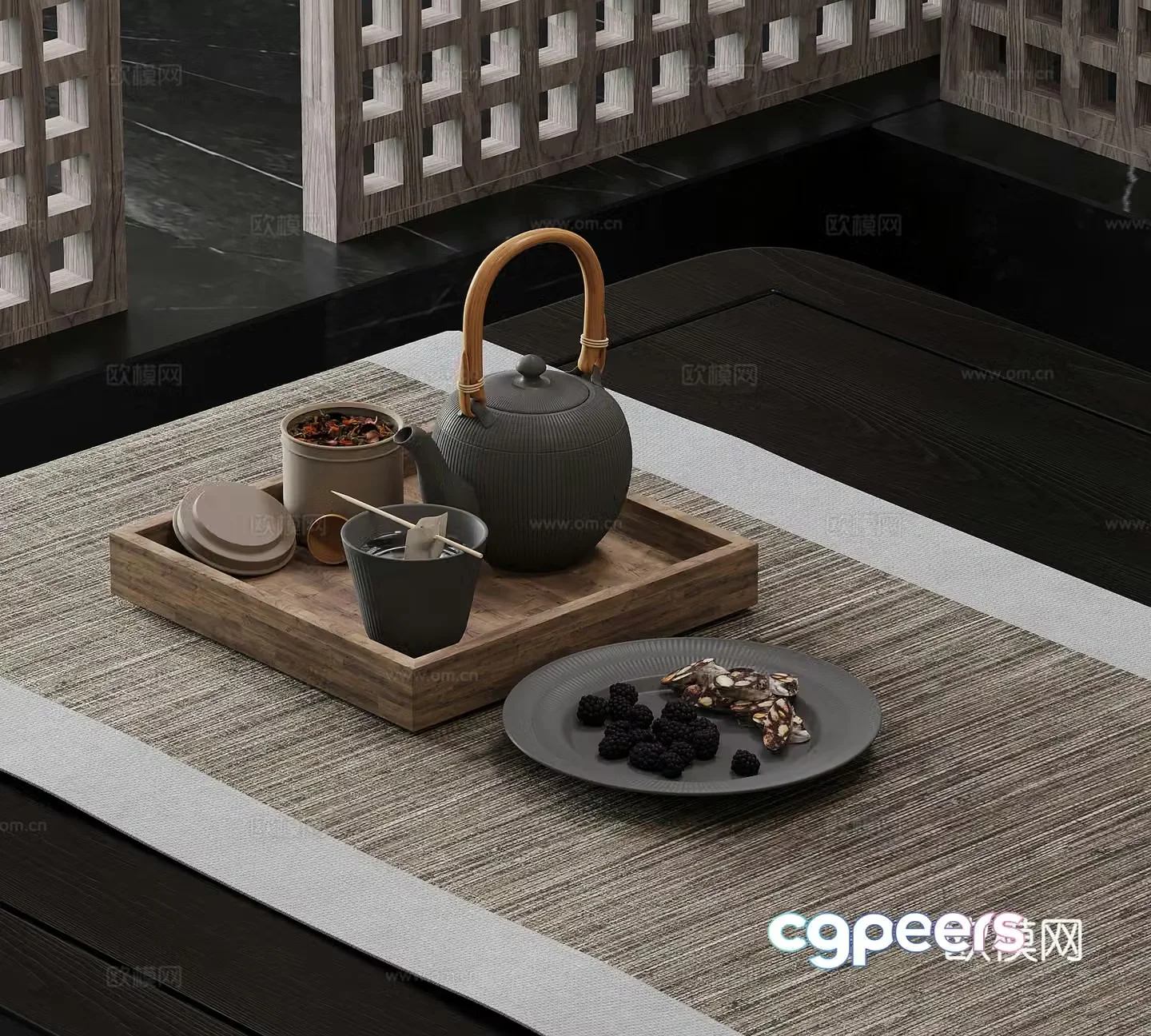 Tea set New Chinese style tea set Teapot Tea cup 3d model