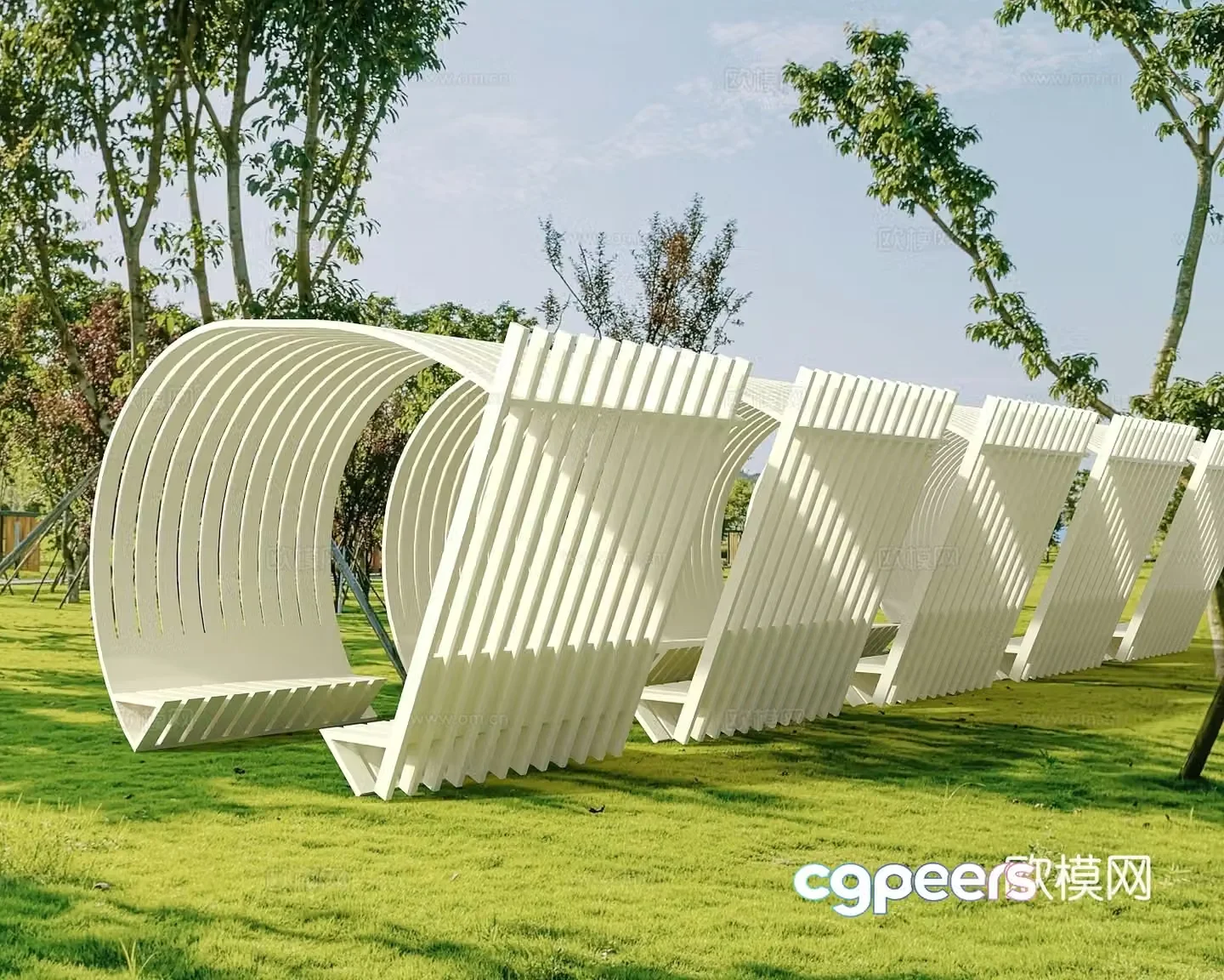 Public chair Park chair Park leisure chair Park landscape chair 3d model