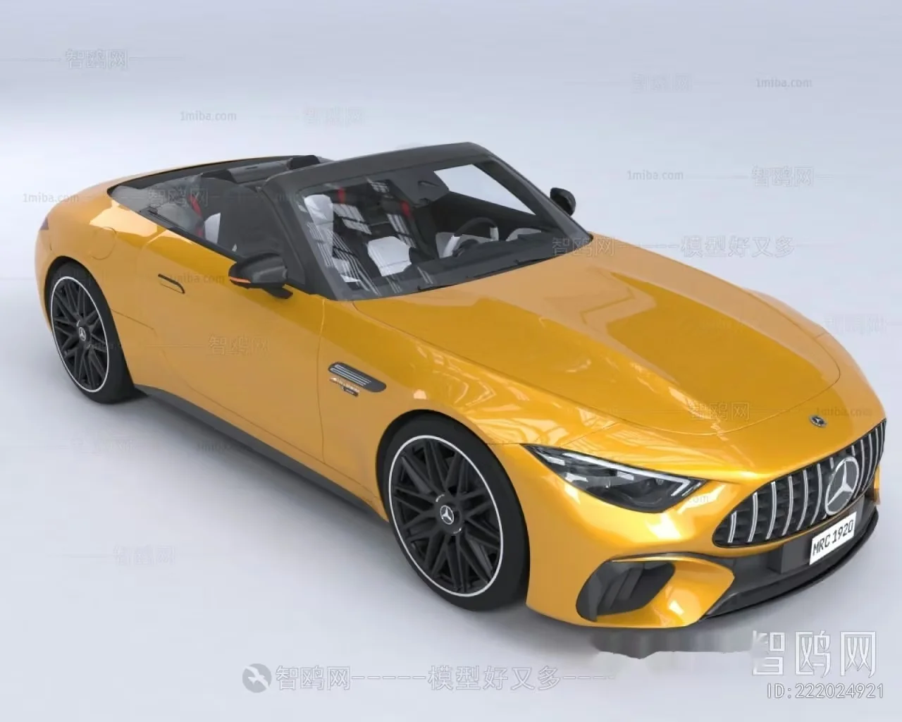 Yellow Mercedes Sports Car 3D Model – 355 – VRAY Render