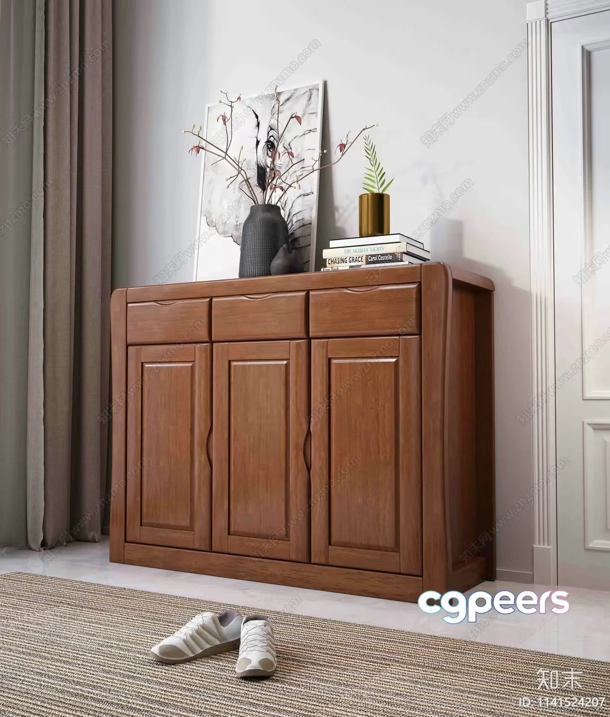 Wooden Cabinet 3D Model – 3475 – VRAY Render