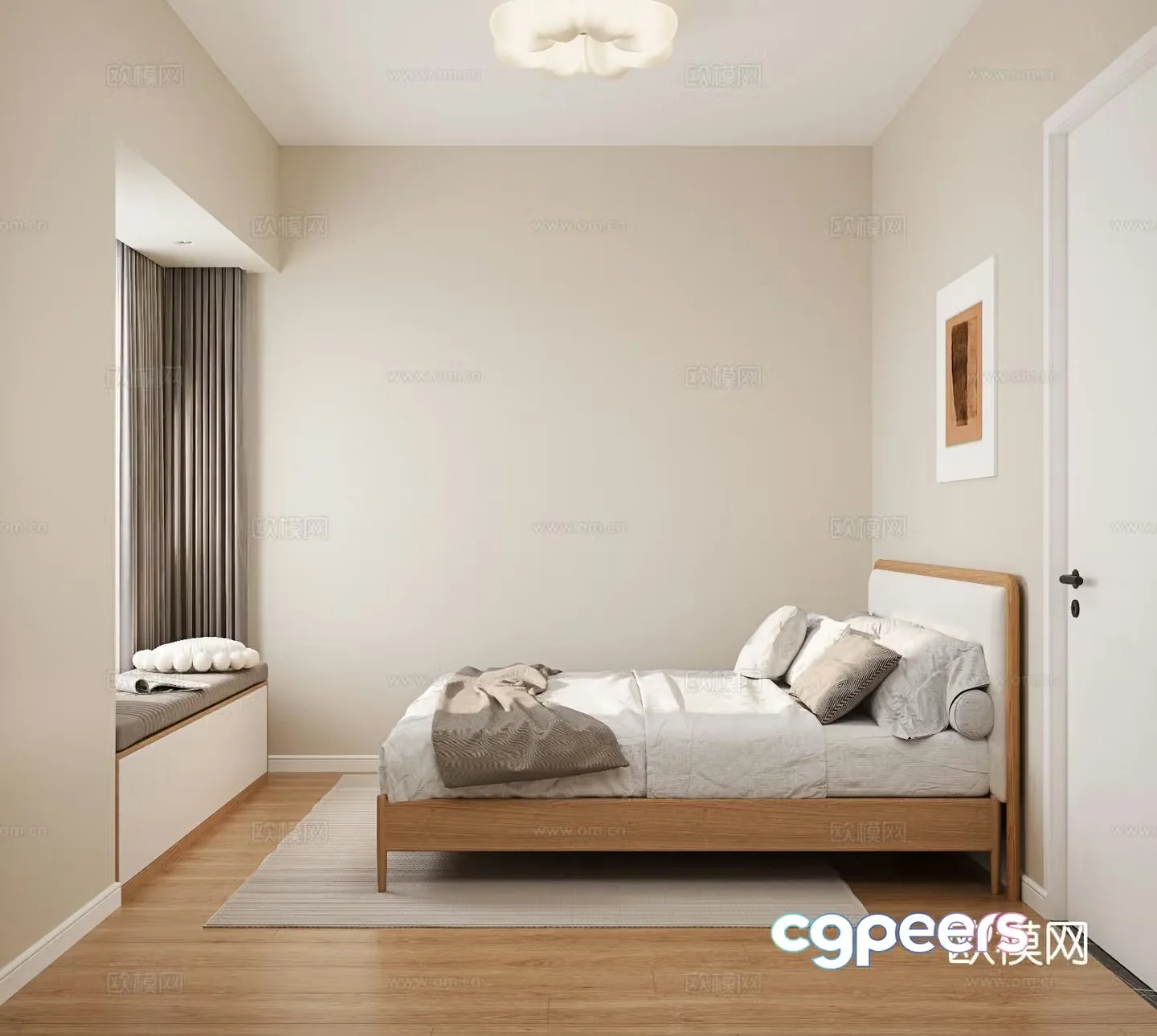 Modern bedroom second bedroom 3d model