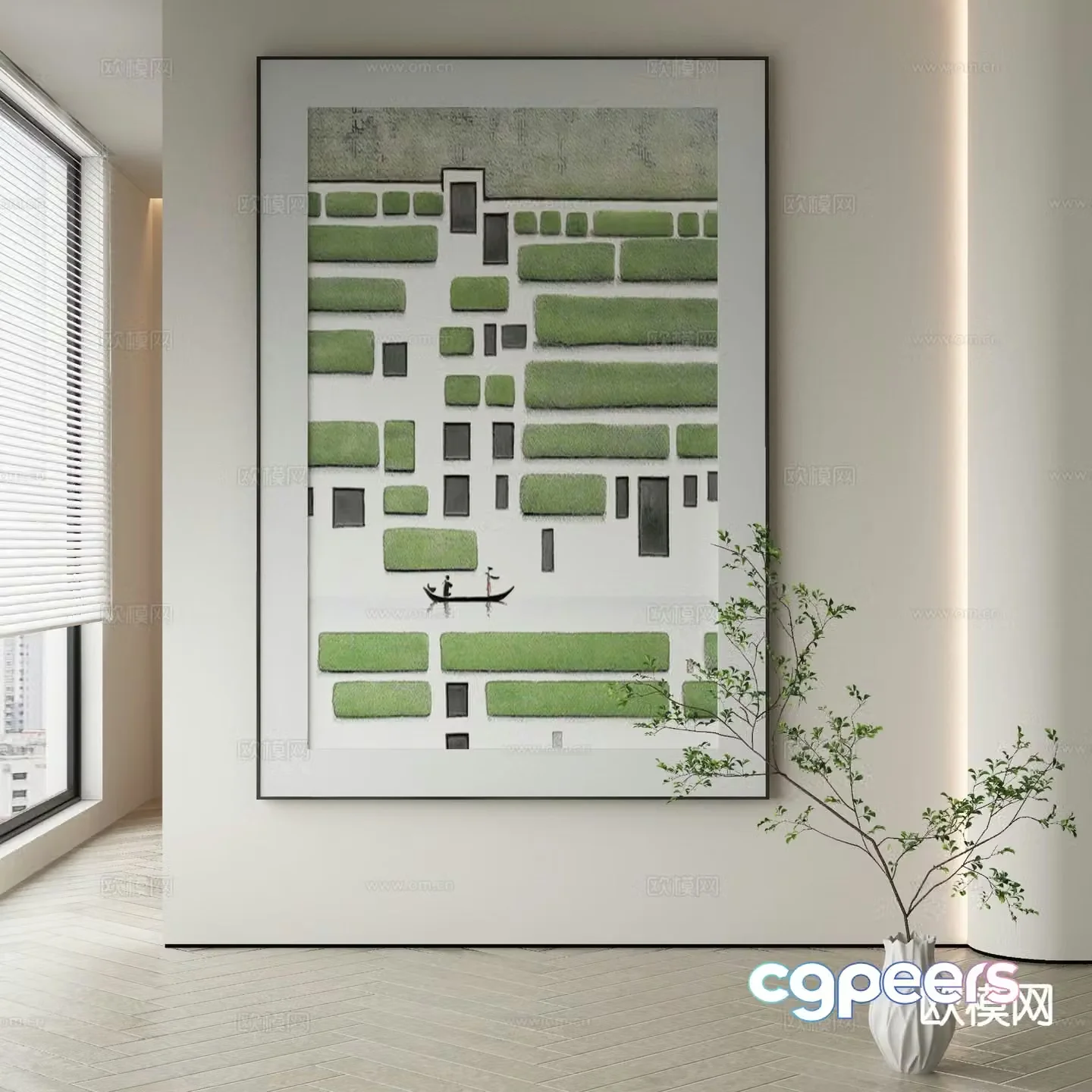 Modern art painting texture painting decorative painting 3d model