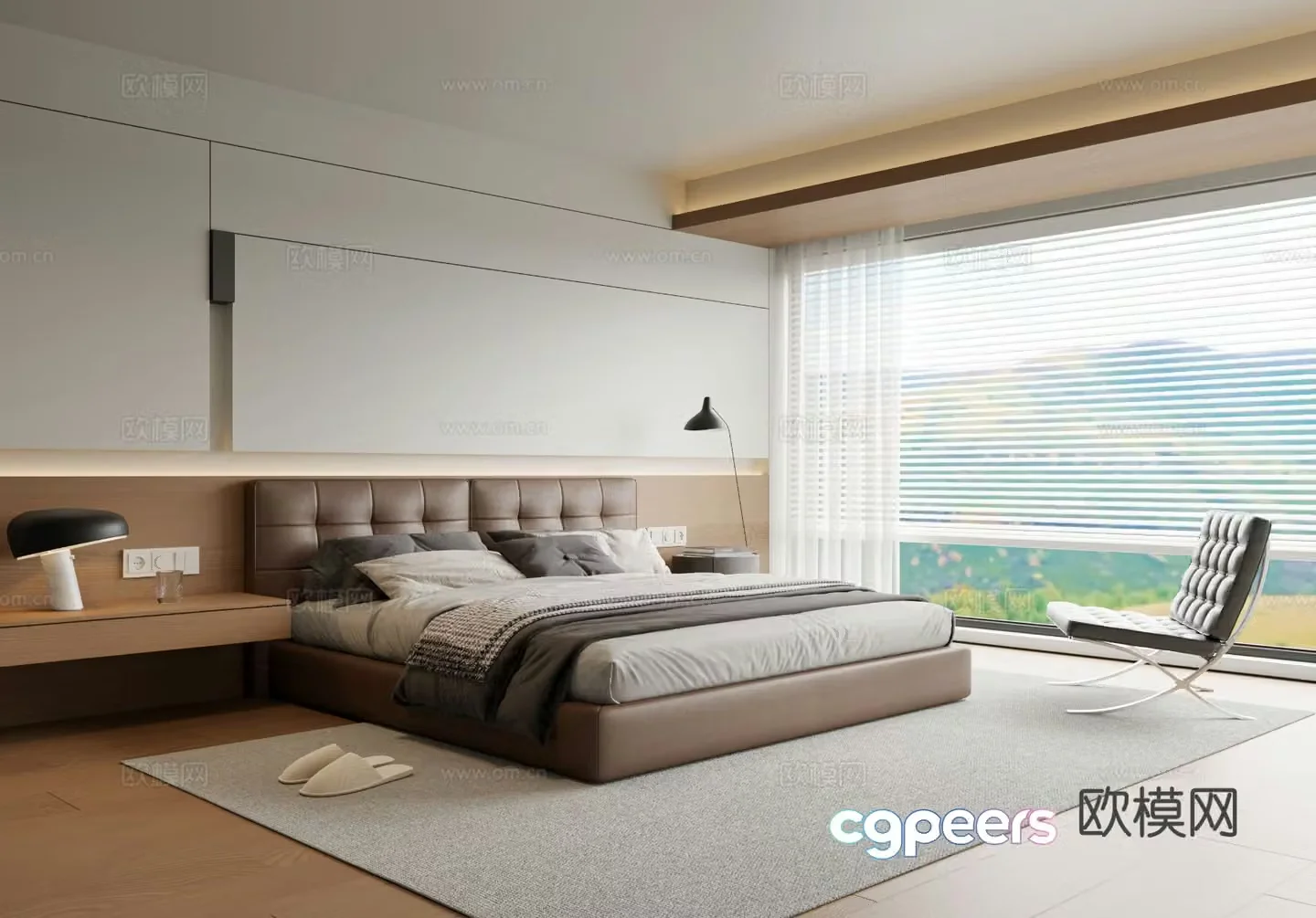 Modern bedroom master bedroom 3d model