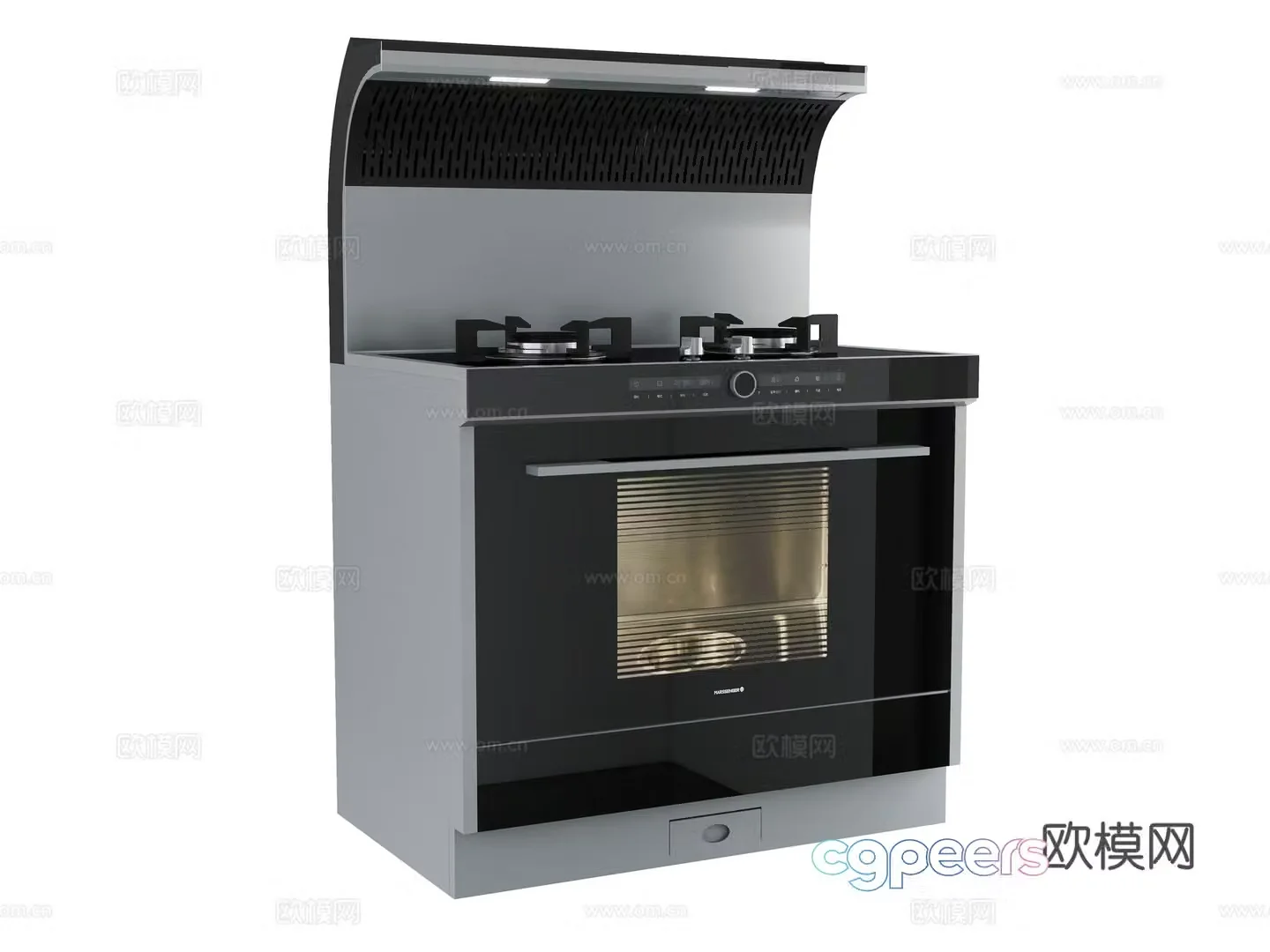 Modern integrated stove 3D model