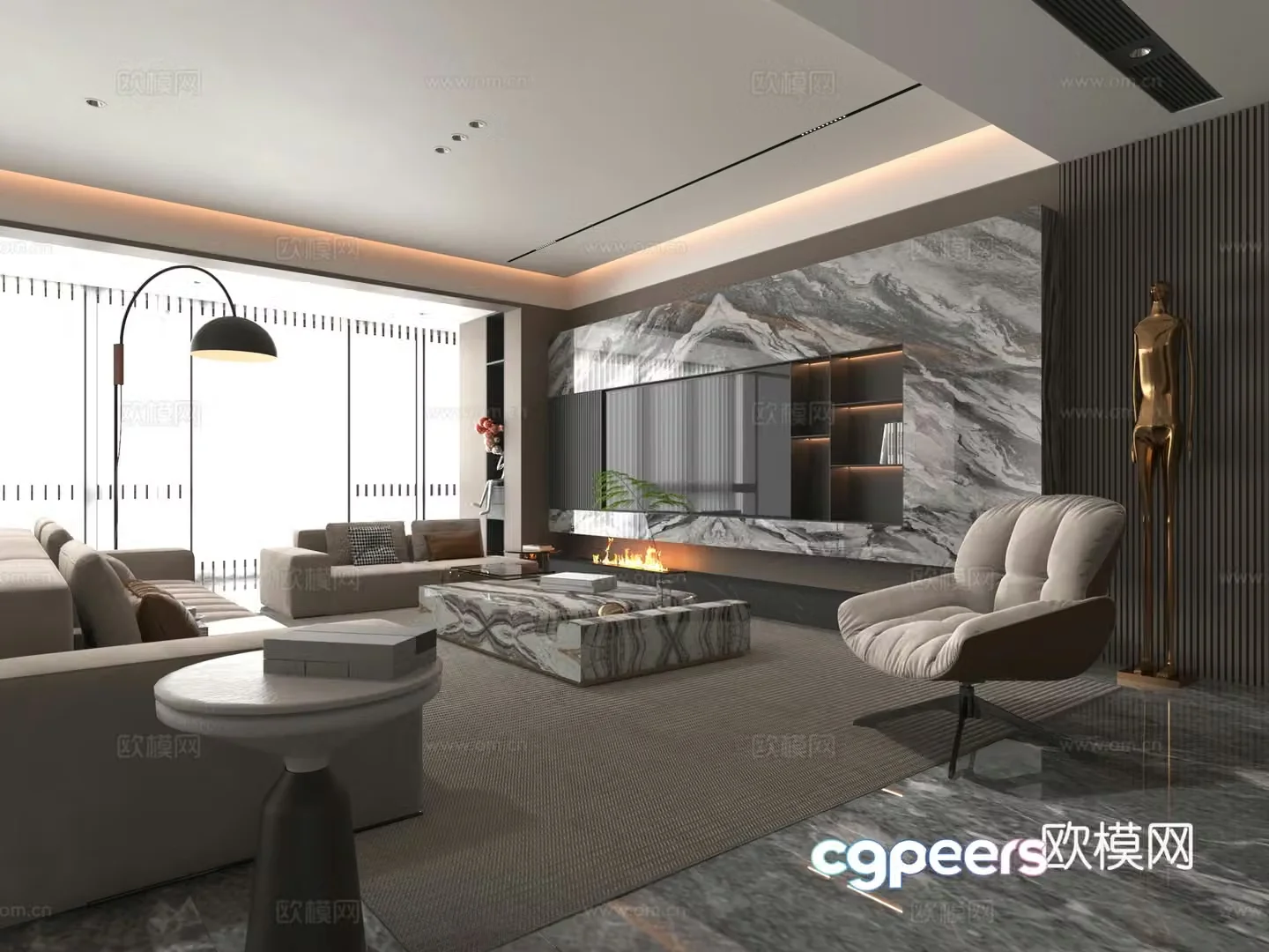 Modern living room 3d model