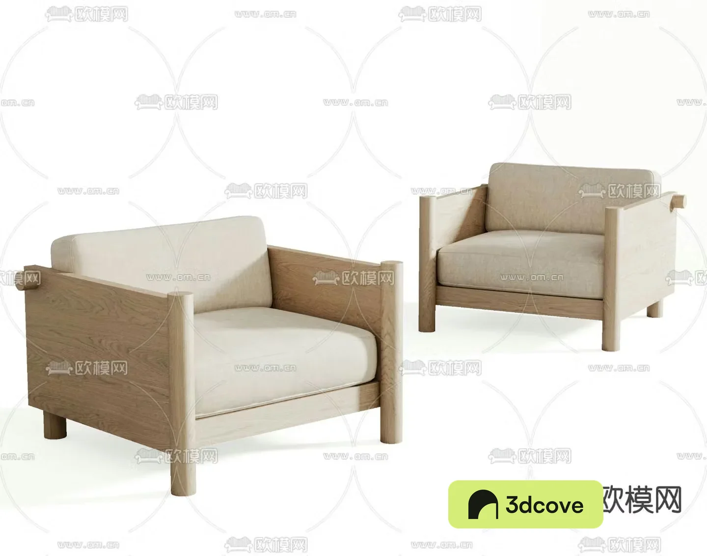 B&B Italia modern Nordic style solid wood fabric leisure chair