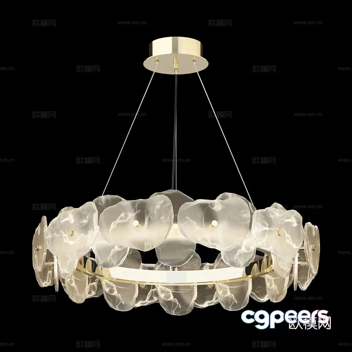 Modern simple chandelier chandelier simple chandelier restaurant chandelier glass chandelier 3d model