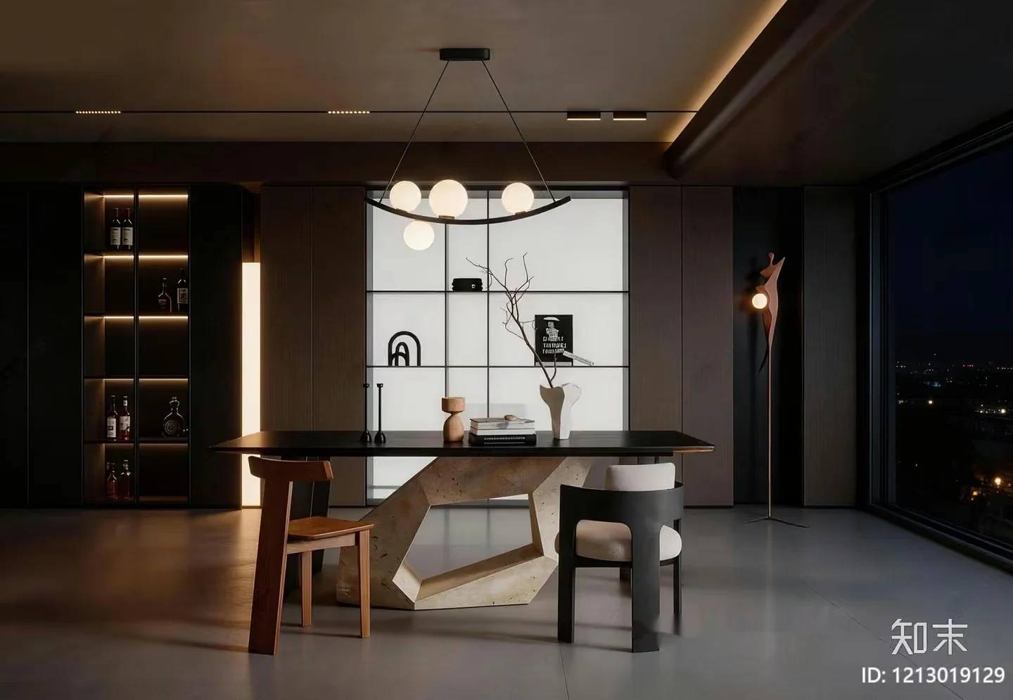 Modern Dining Room 3D Model – 3589 – VRAY Render