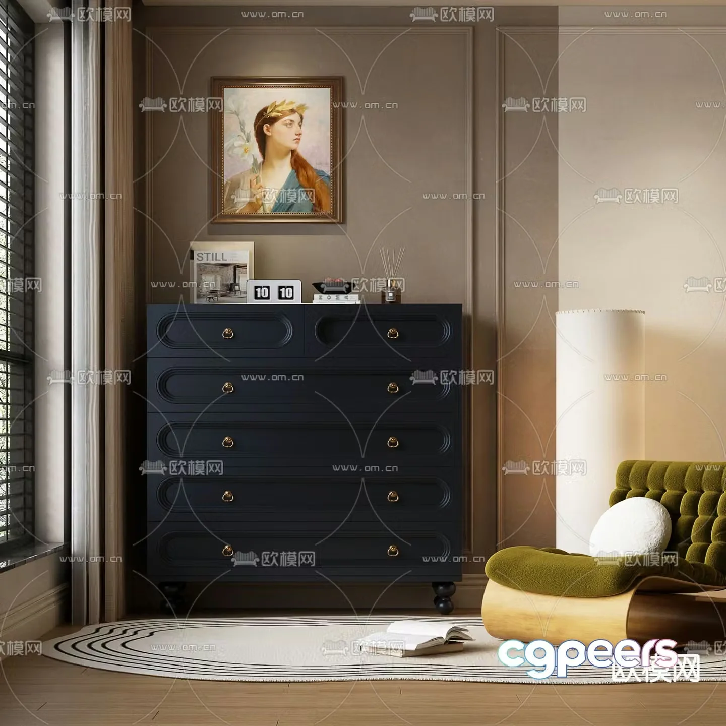 French retro chest 3d model