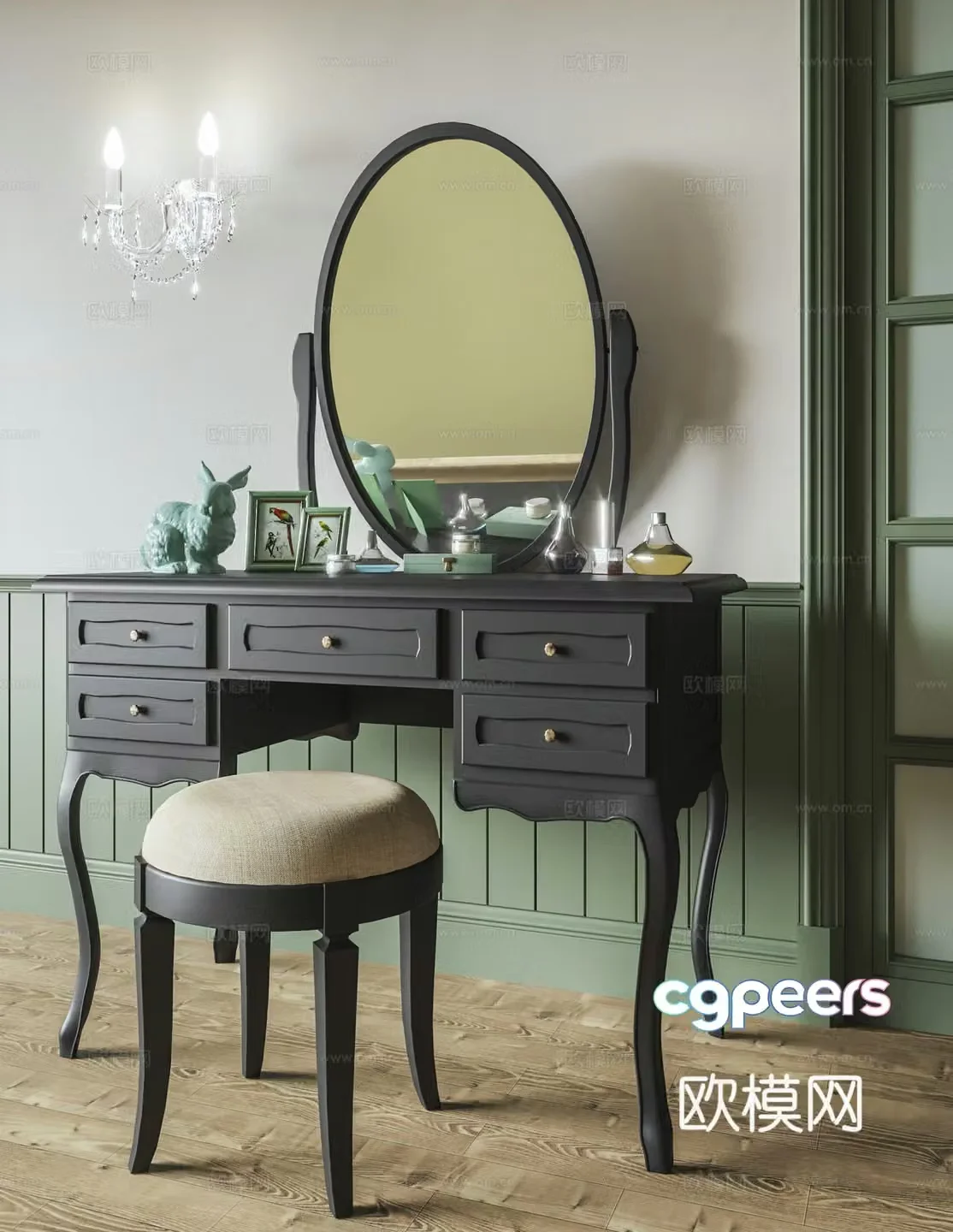 French dressing table dressing table 3d model