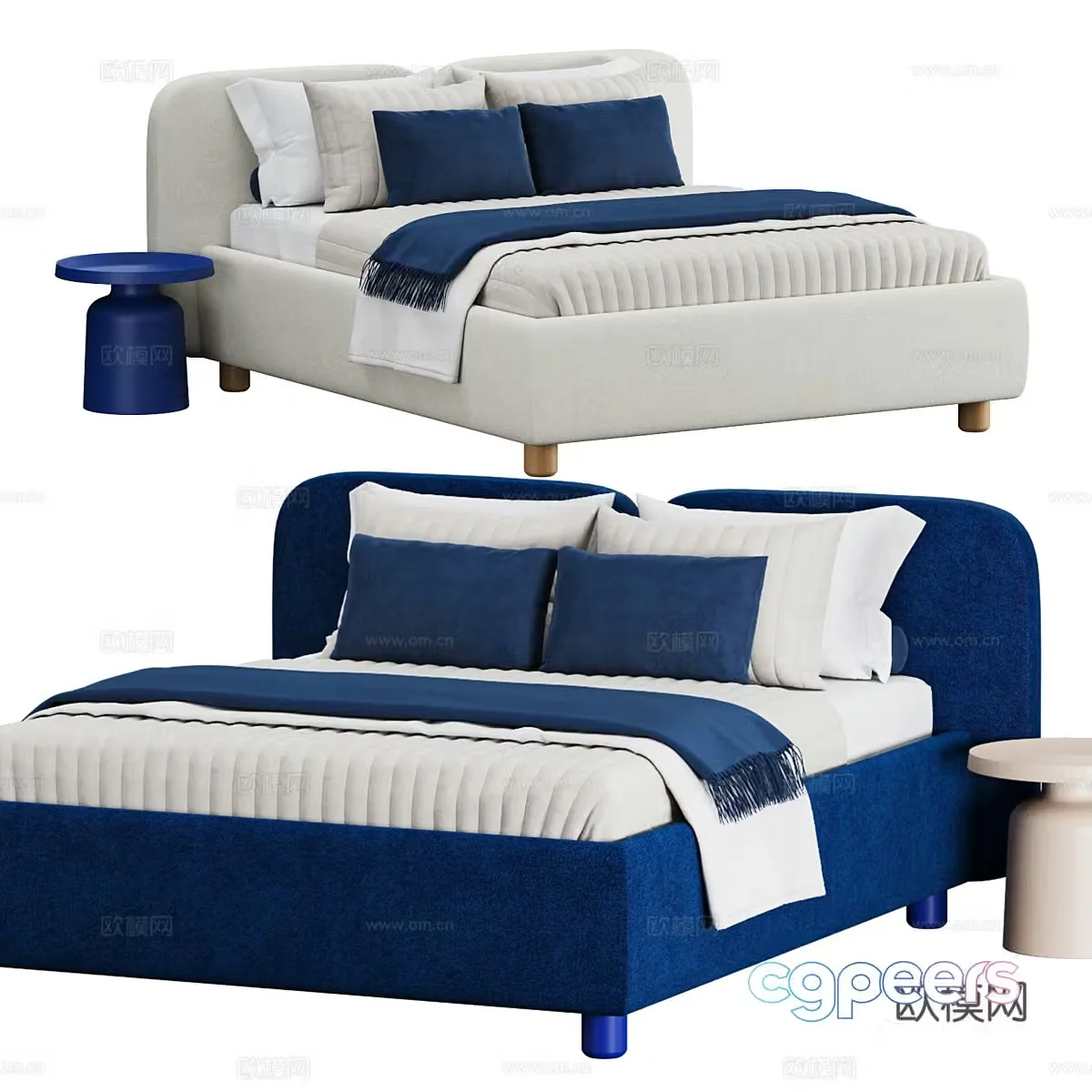 Modern Italian Venta Double Bed 3D Model