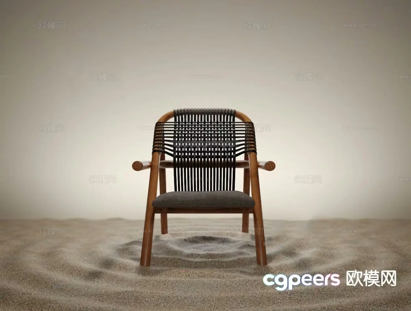 Single chair leisure chair dining chair 3d model