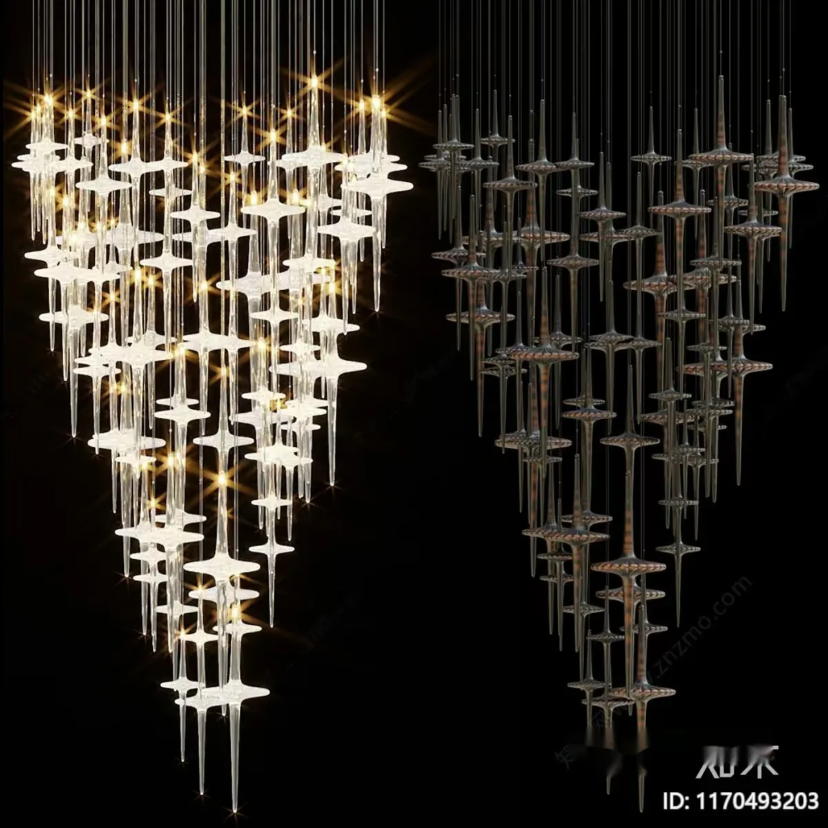 Gold Light Fixture 3D Model – 13821 – CORONA Render