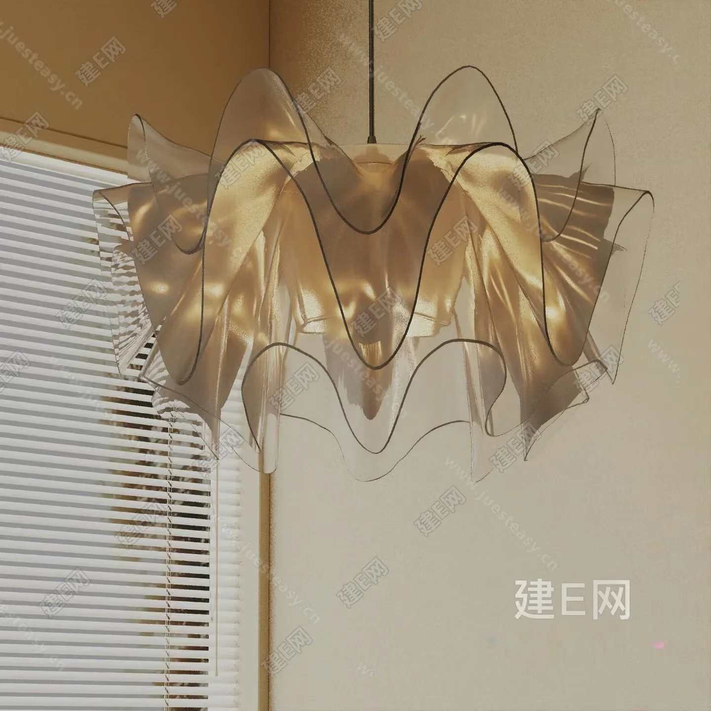 Gold Light Fixture 3D Model – 10097 – VRAY Render