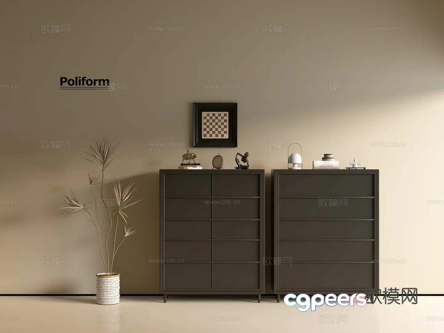 Modern black cabinet ins wind side cabinet chest cabinet low cabinet whole cabinet dining side cabinet balcony cabinet 3d model