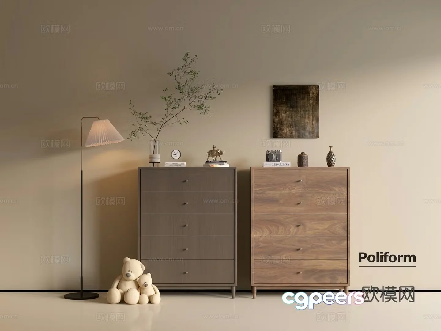 Modern wood grain cabinet ins wind minimalist wind cabinet whole cabinet sideboard balcony cabinet storage 3D model
