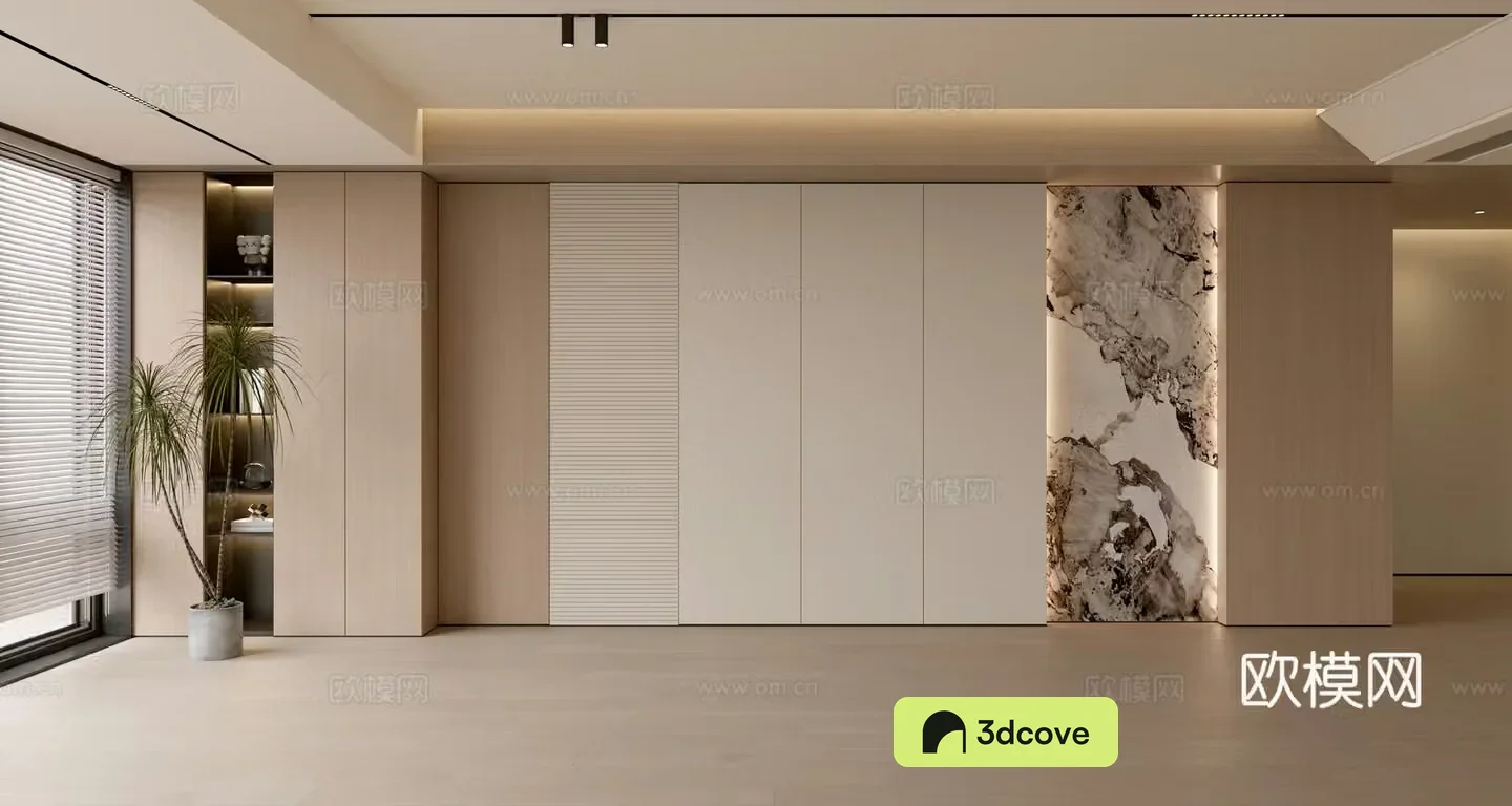 Modern simple sofa background wall modern ornament balcony cabinet living room cabinet wood veneer background wall