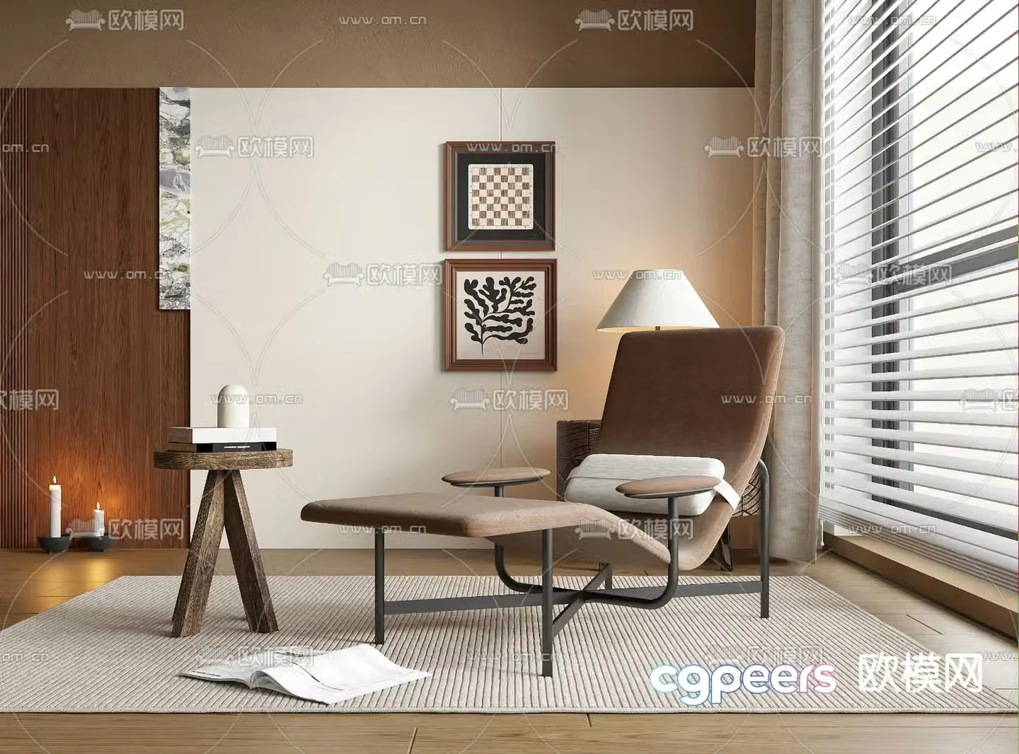 Medieval style lounge chair 3d model