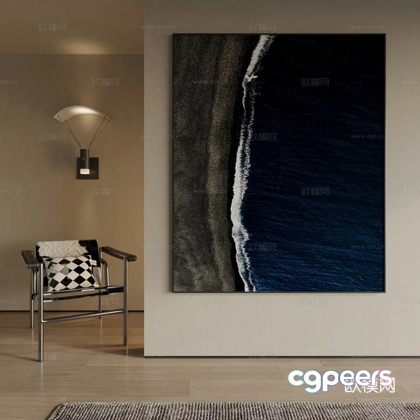 Modern decorative painting 3d model