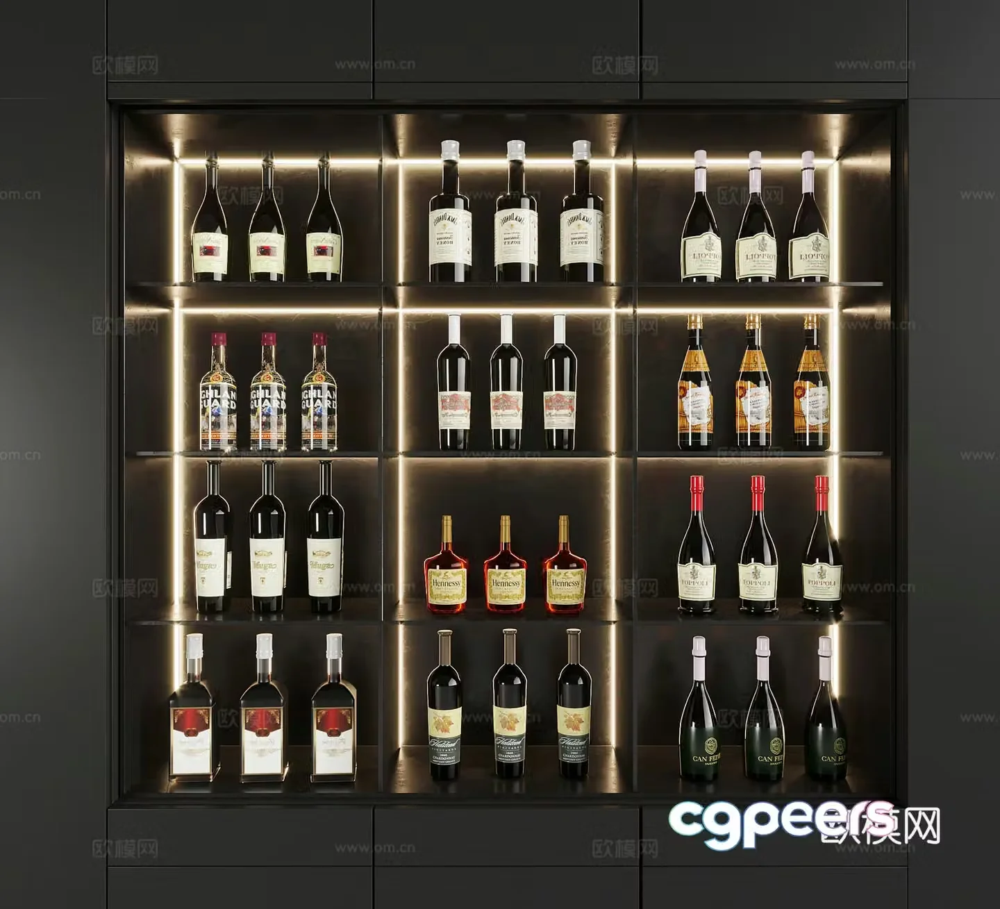 Wine Modern Wine Red Wine Foreign Wine Wine Bottle 3D Model