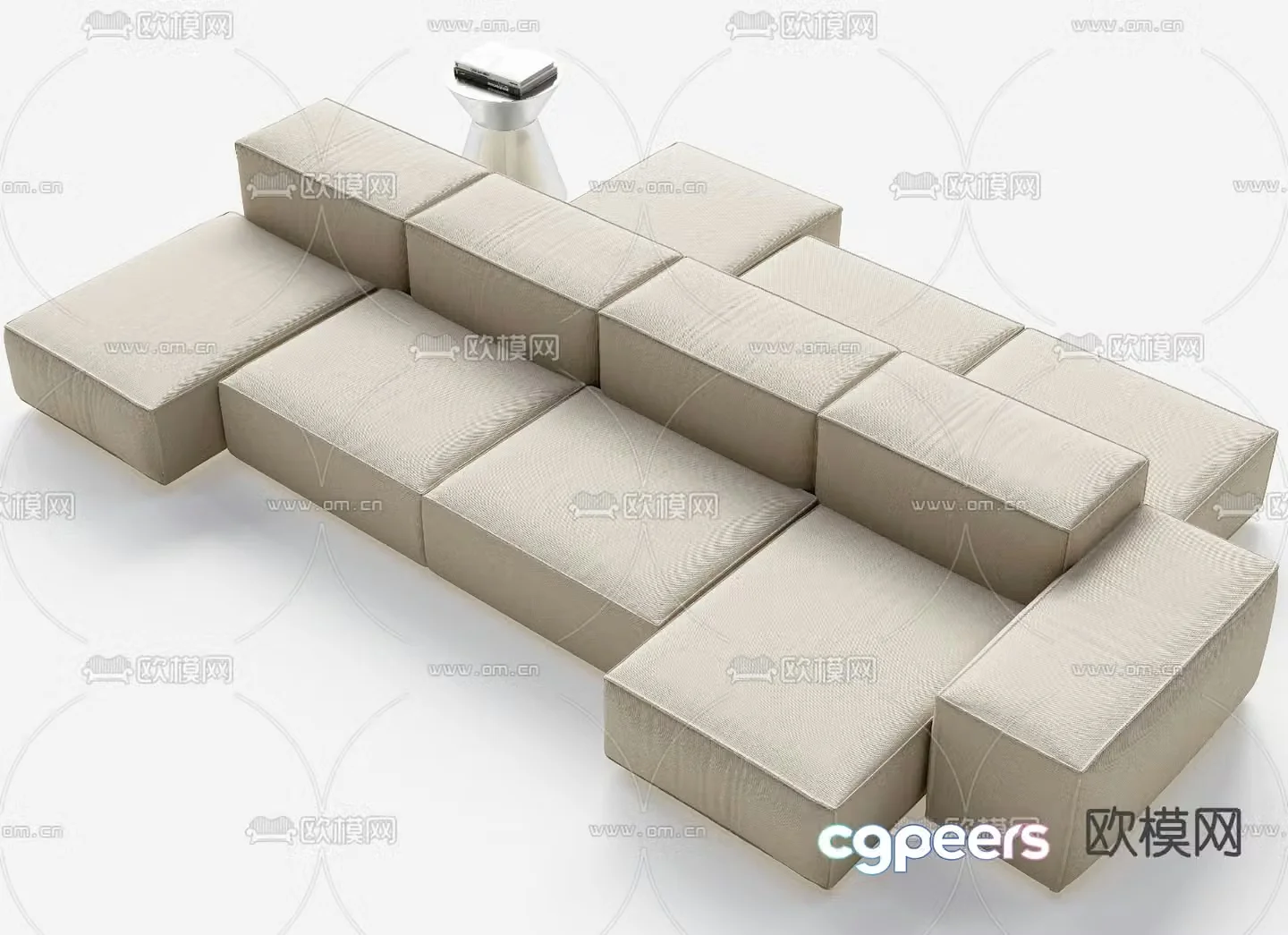 Lobby Sofa Public Sofa Double Back Sofa 3D Model
