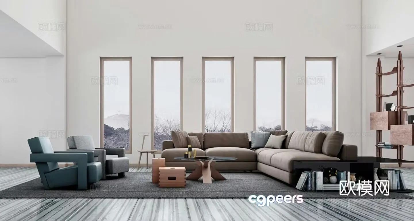 Modern sectional sofa 3d model
