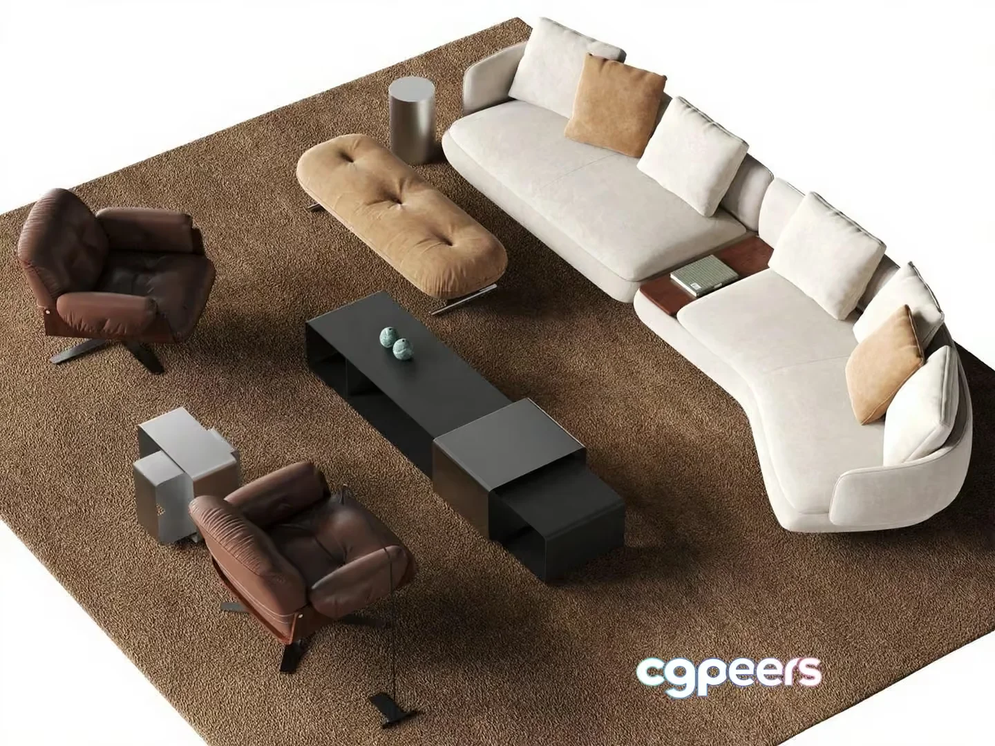 Modern Living Room 3D Model – 7231 – CORONA Render