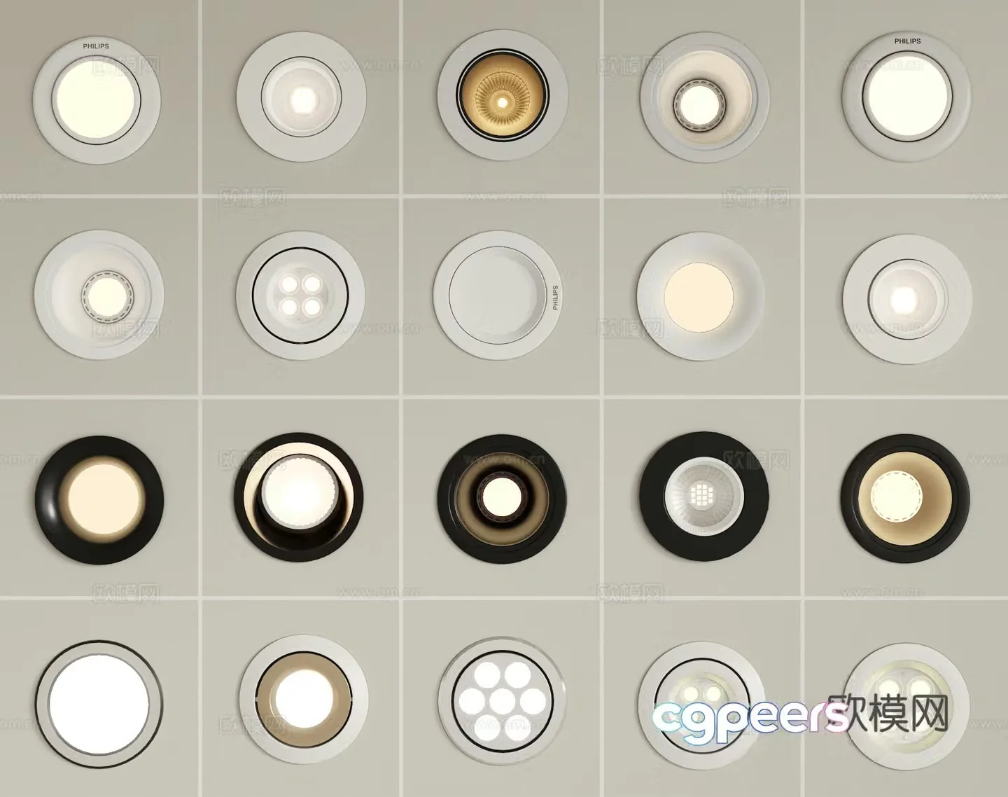 Modern recessed downlight spotlight 3d model