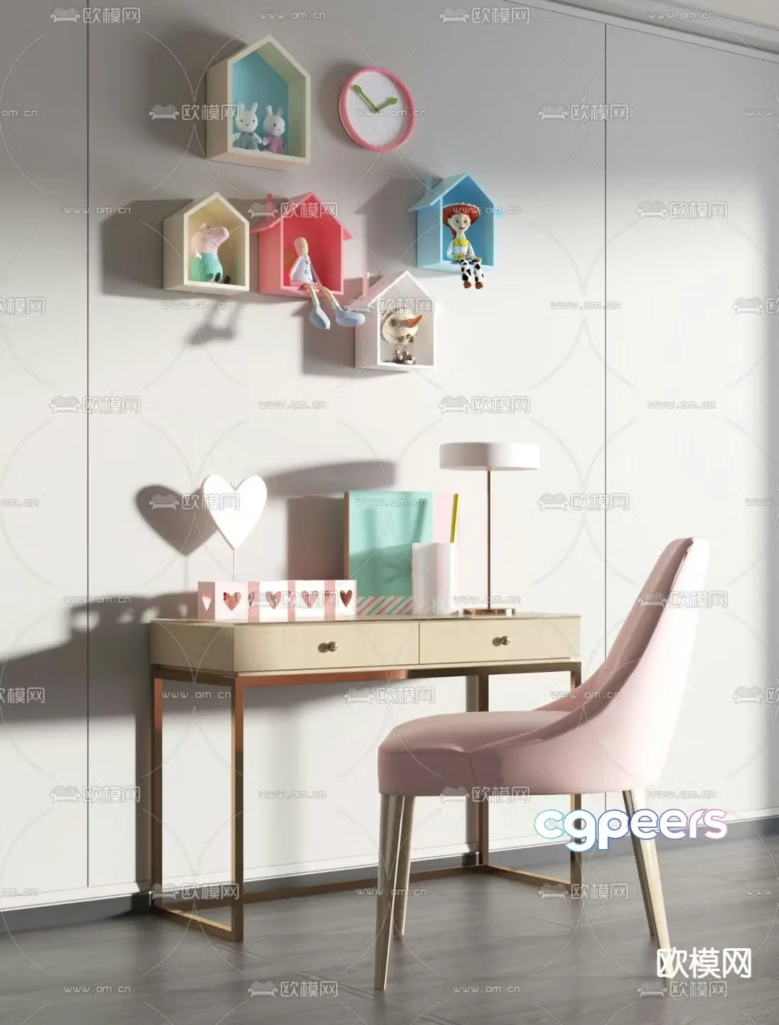 Modern children’s desk chair 3d model