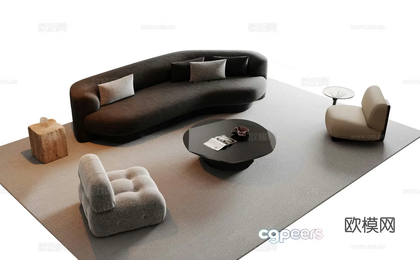 Modern sectional sofa 3d model