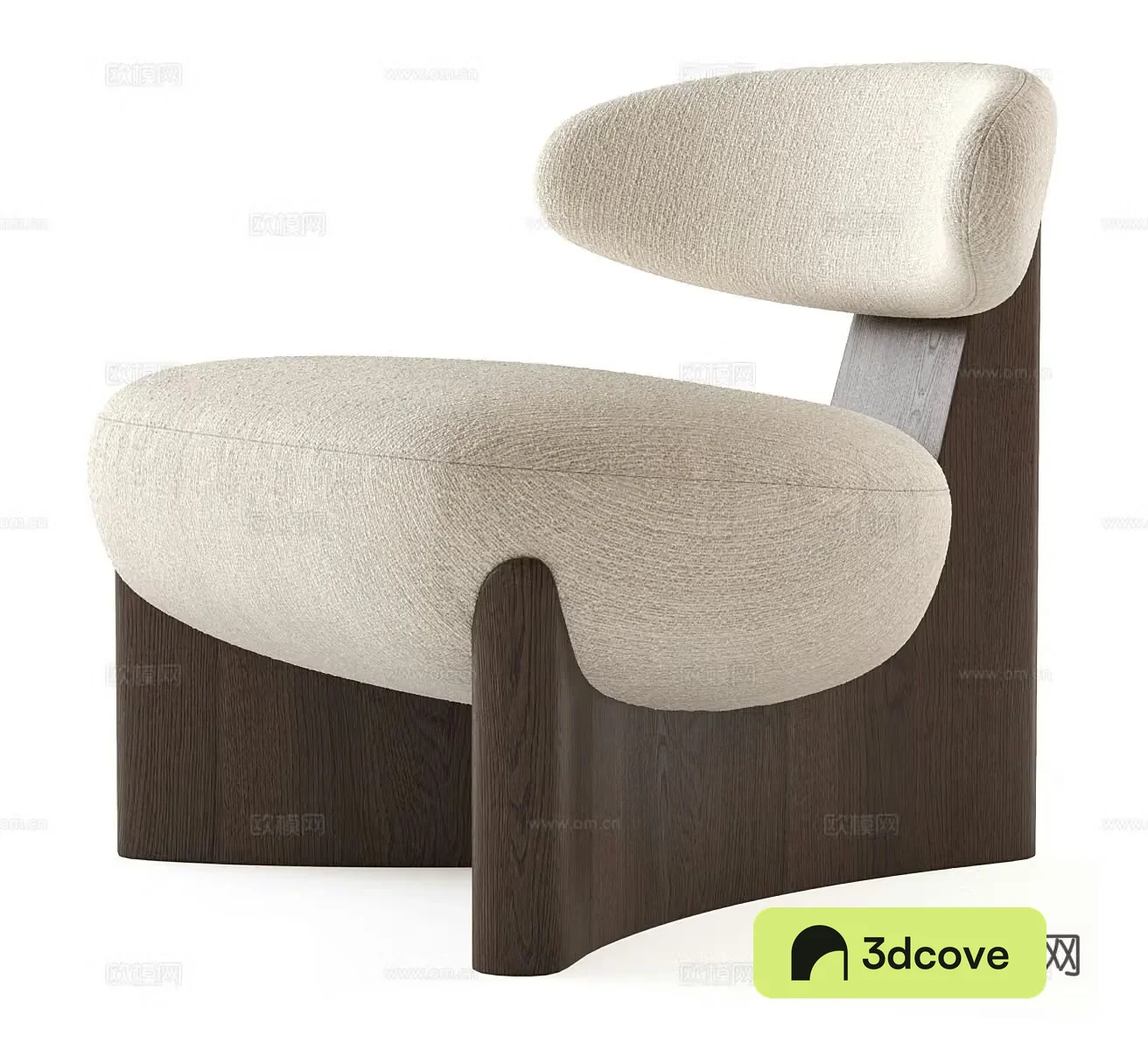 Middle-aged leisure chair Wasabi style leisure chair B&B leisure chair Fabric single chair Fabric leisure chair 3d model