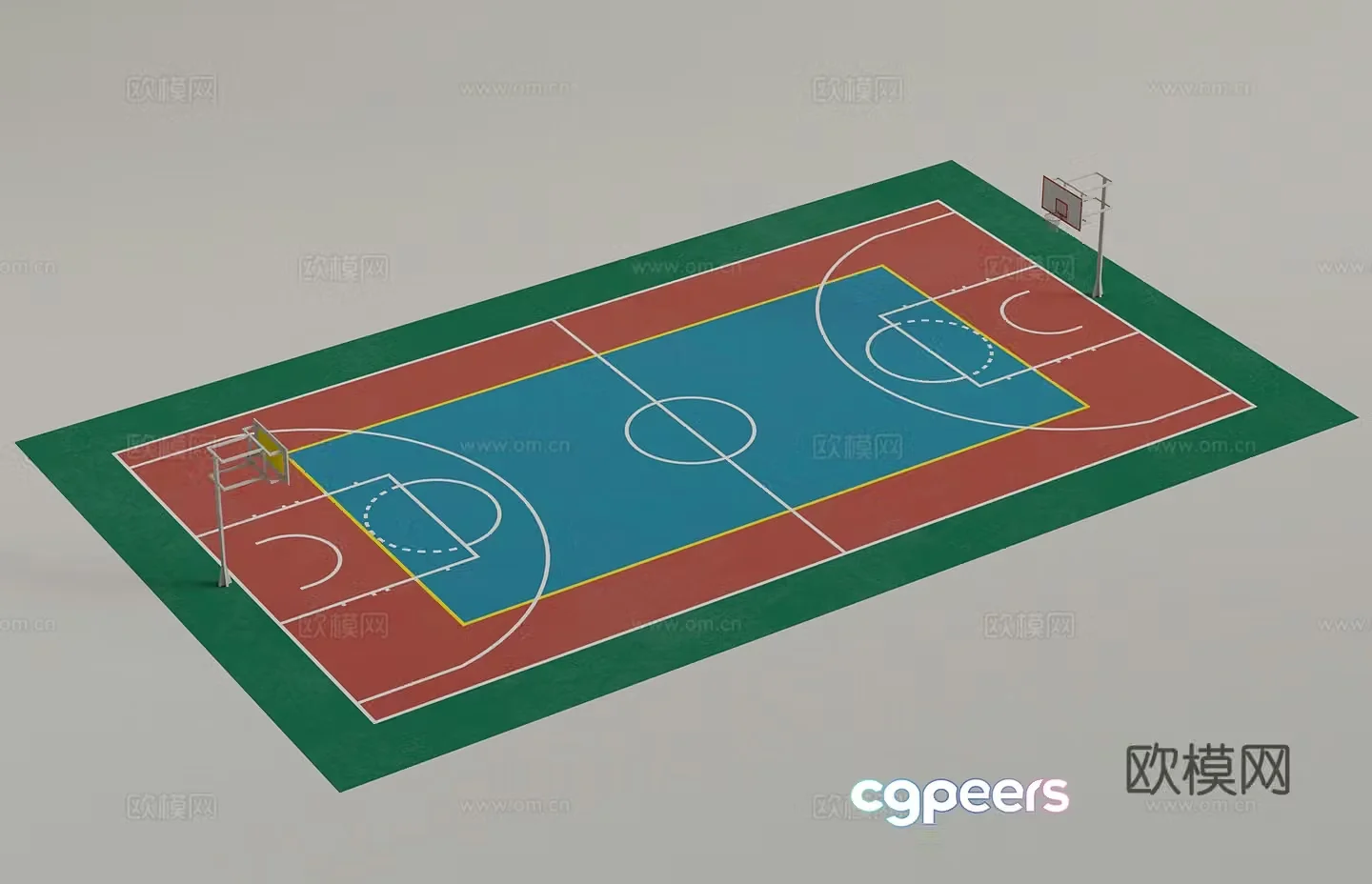 Modern basketball court 3d model