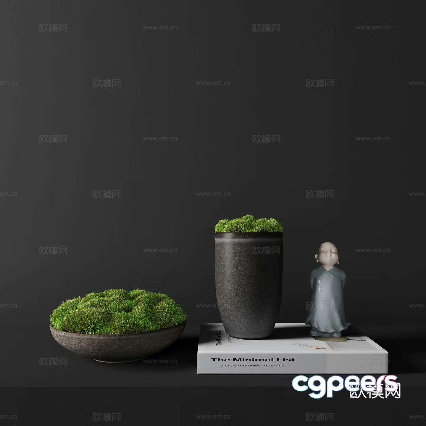 Moss Bonsai Green Bonsai Moss Moss Jewelry Moss Ornaments 3D Model