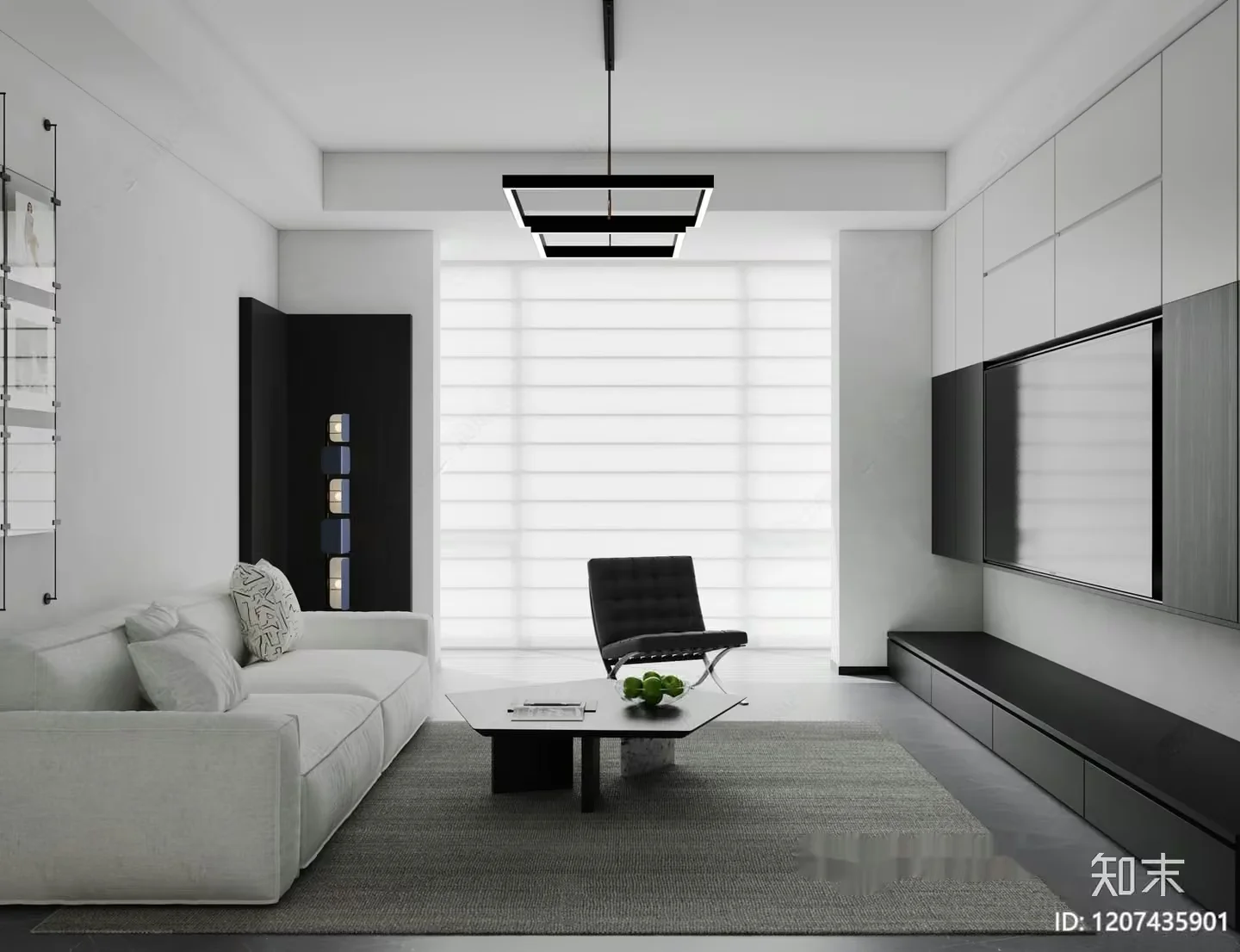 Modern Living Room 3D Model – 7157 – VRAY Render