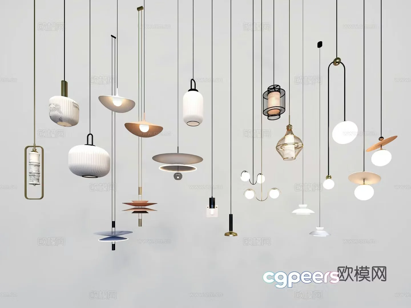 Modern small chandeliers 3d model