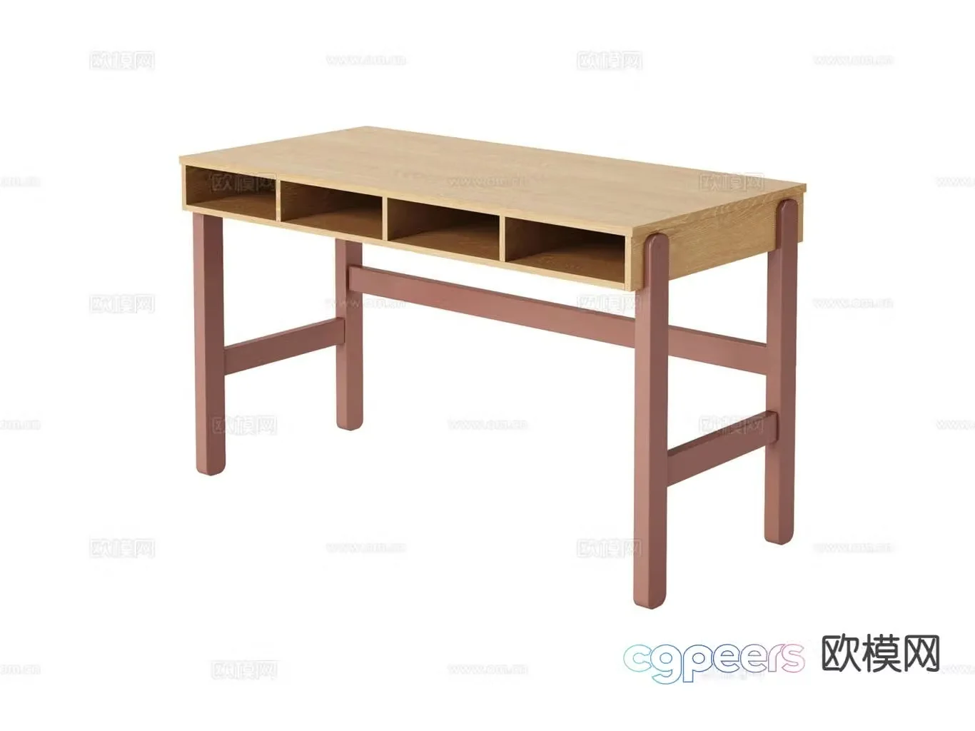 Simple desk study table 3d model