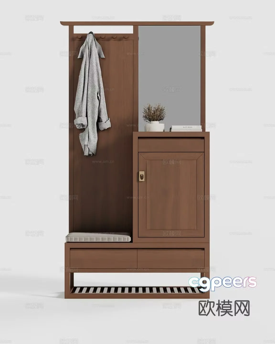 New Chinese style shoe and hat cabinet shoe cabinet 3d model