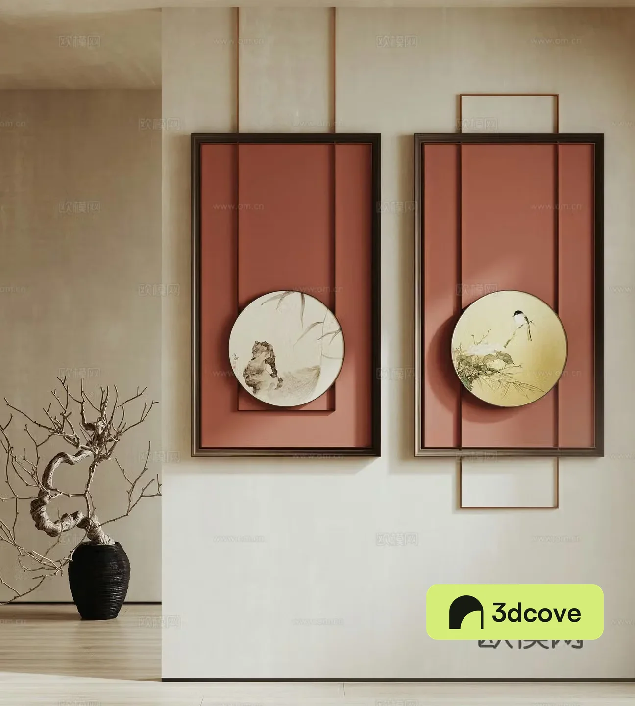 Chinese Zen hanging painting picture frame ink painting art painting