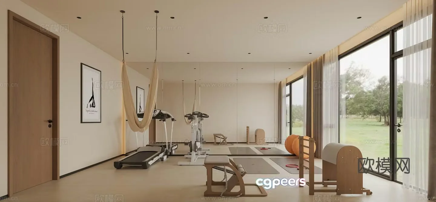 Modern gym 3d model