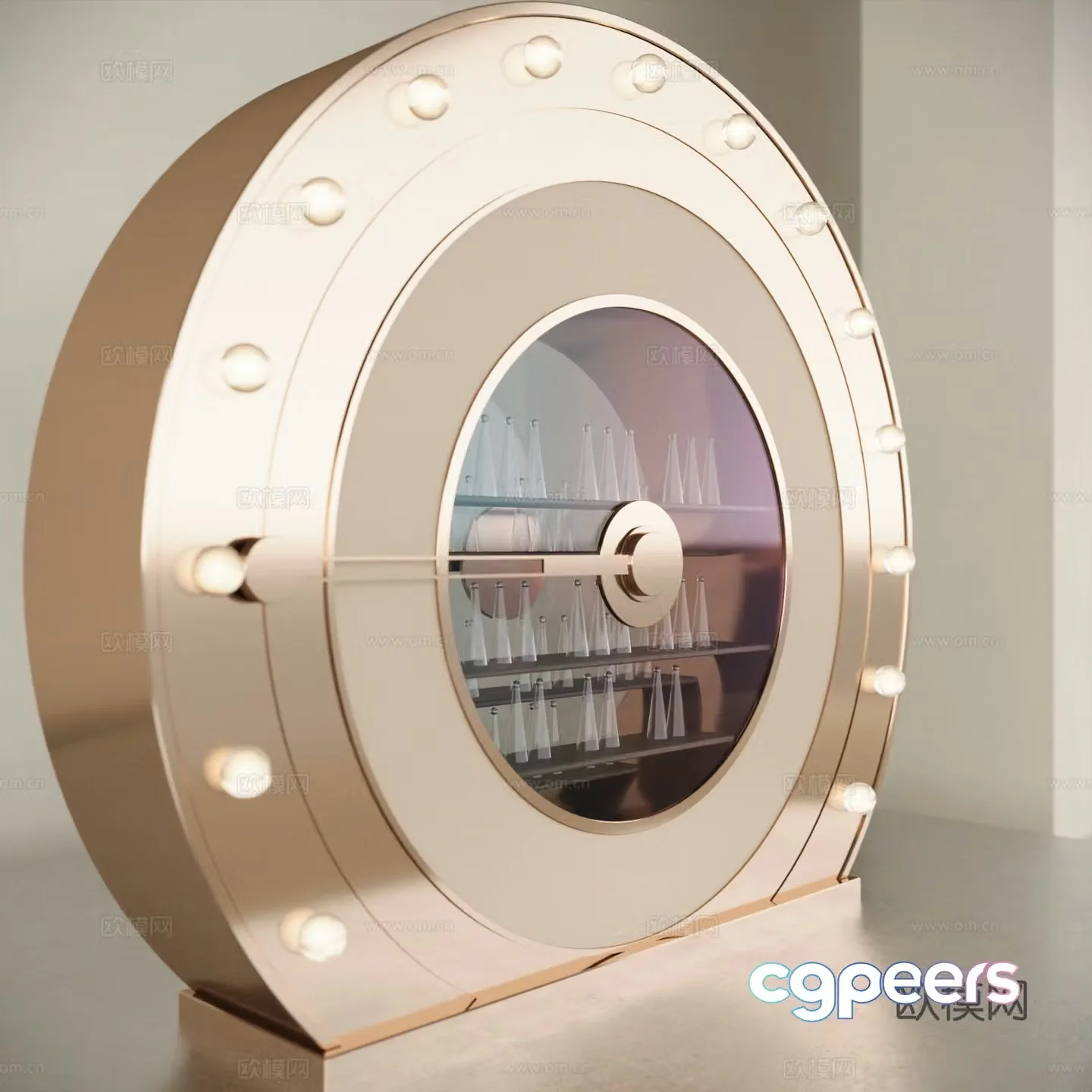 Modern wine cabinet Creative round clock wine cabinet Art installation 3d model