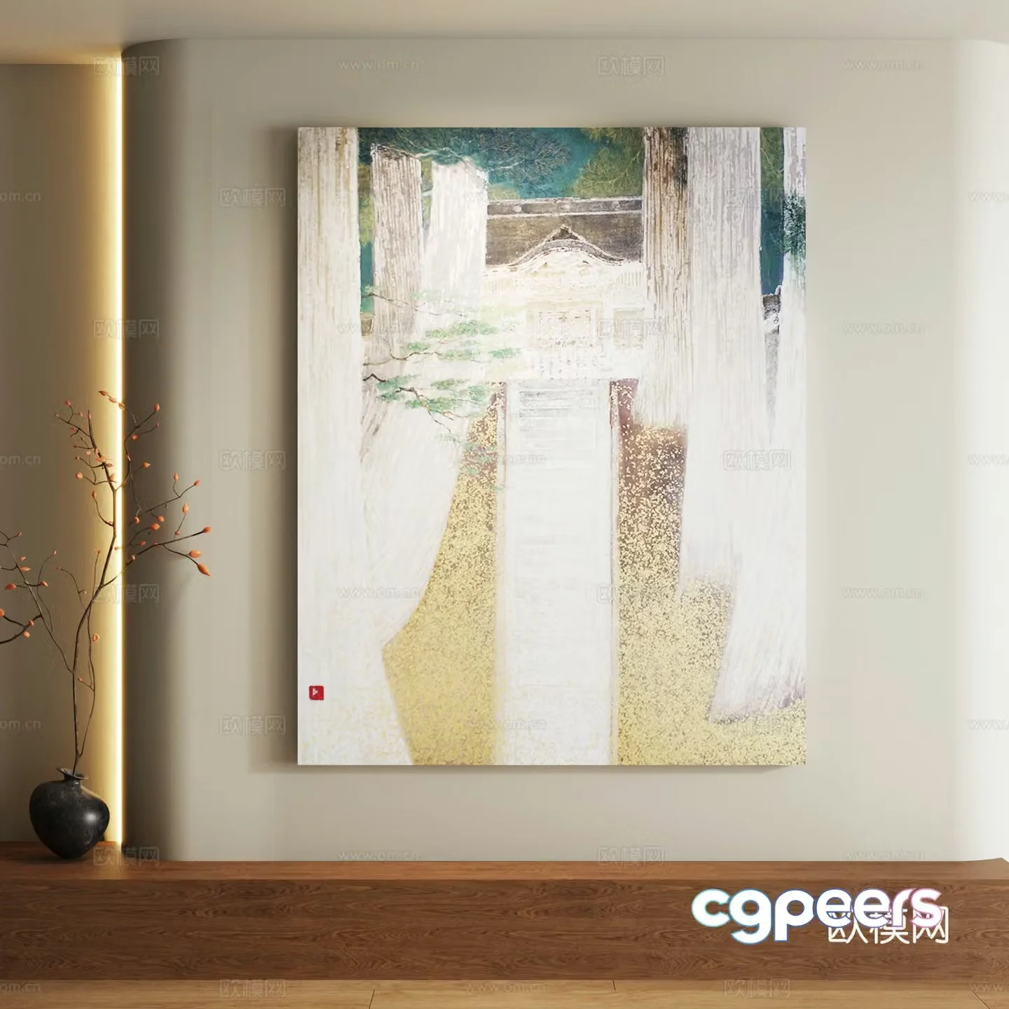 Modern abstract decorative painting 3d model