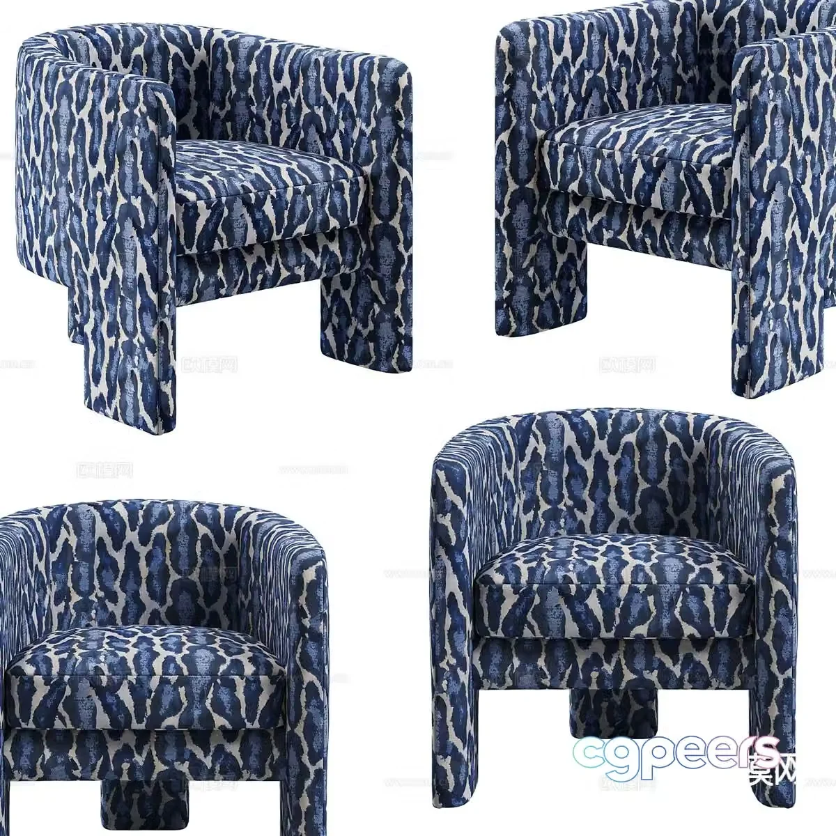 Modern chair leisure chair 3d model
