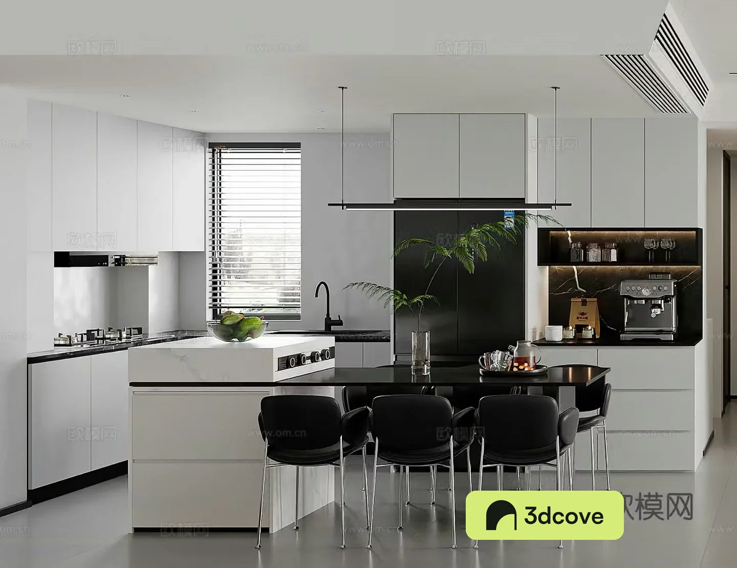 Modern restaurant Open kitchen Western kitchen coffee machine island modern living restaurant simple