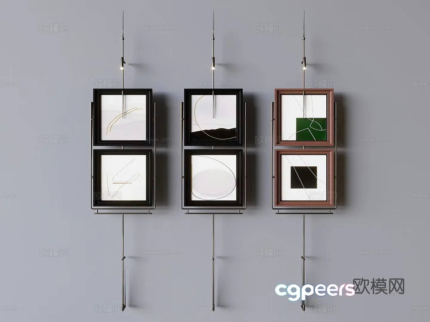 Boom Decorative Painting Abstract Hanging Painting 3D Model