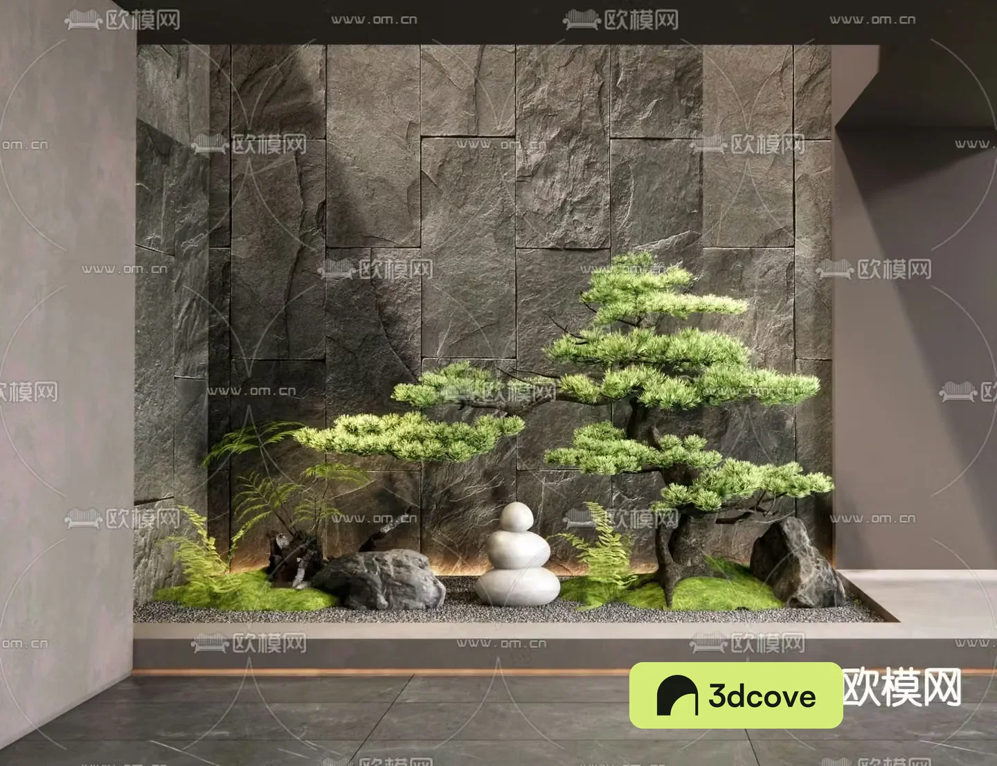 Indoor landscape landscaping courtyard sketch