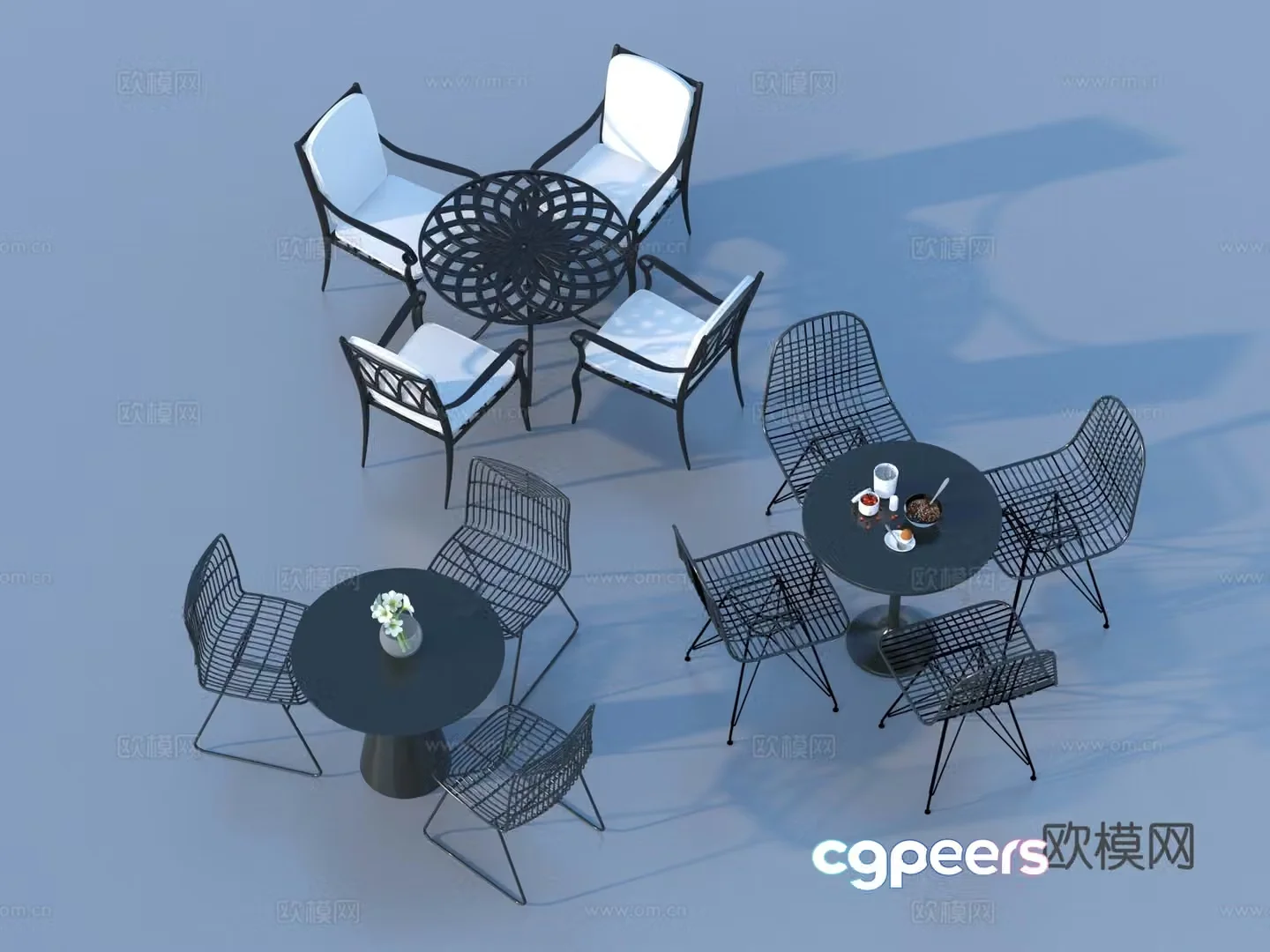 Dining table and chair combination Dining table Dining chair 3d model