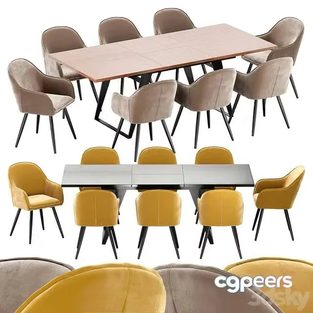 3ds Max Free – Frida dining chair and table HA1518-3