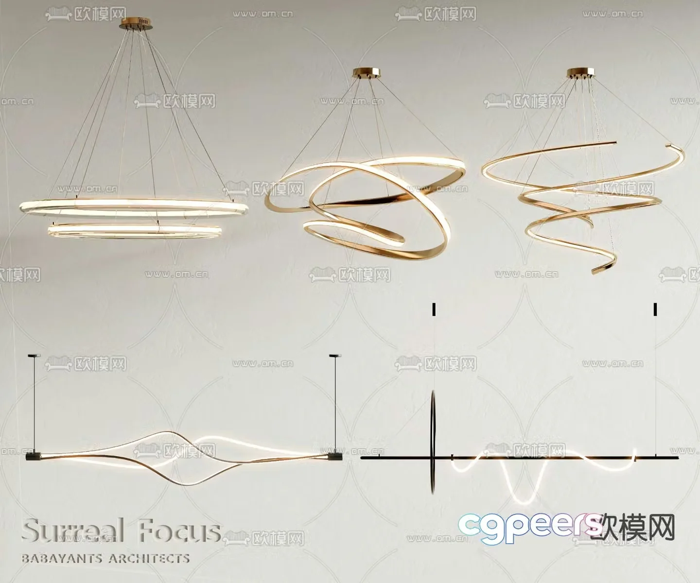 Light luxury chandelier hall chandelier 3d model
