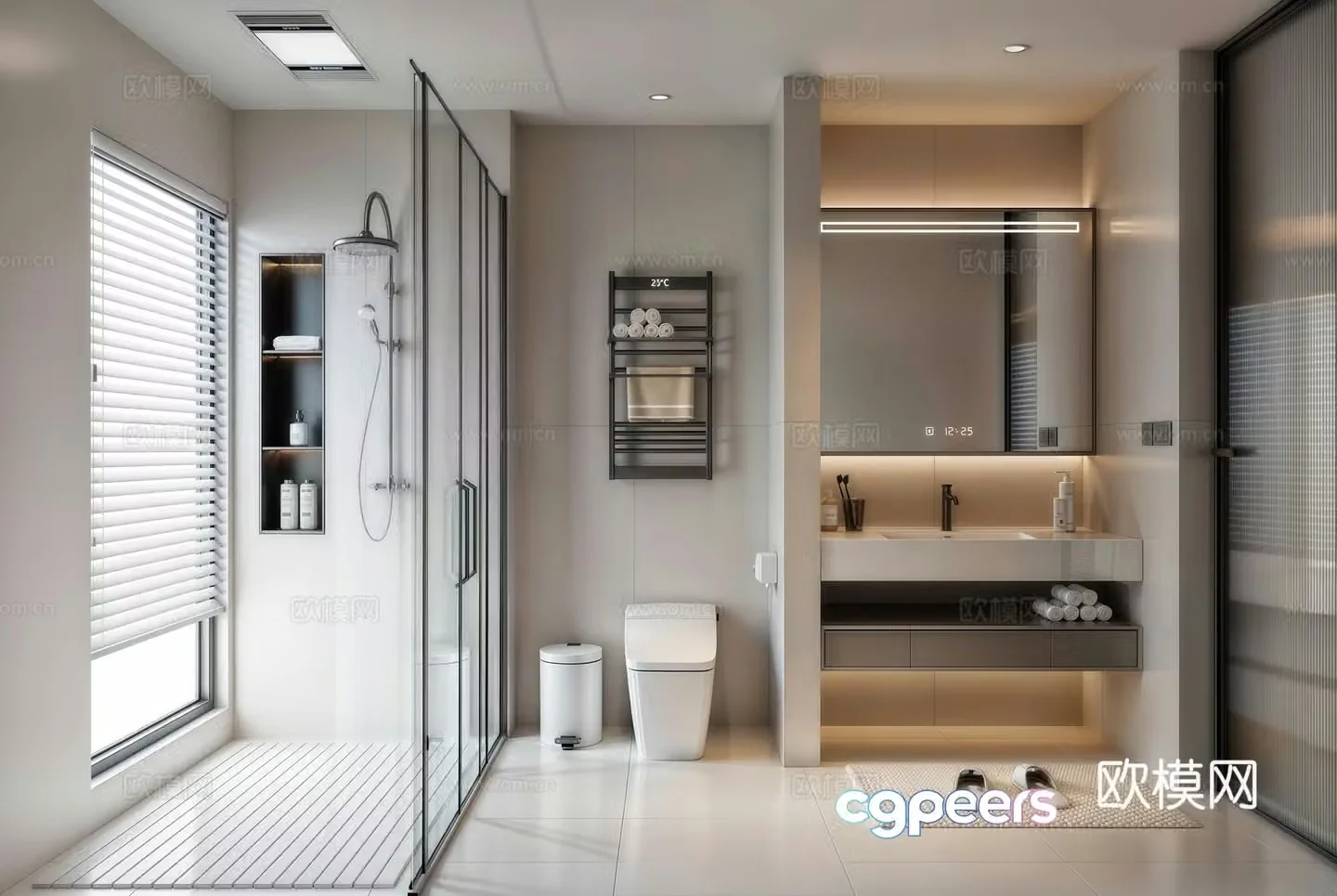 Modern bathroom Shower bathroom 3d model